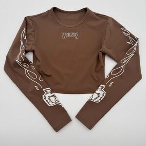 Darc Sport Wolves Brown Long Sleeve Limited Eternal Flame Gym Shirt She Small
